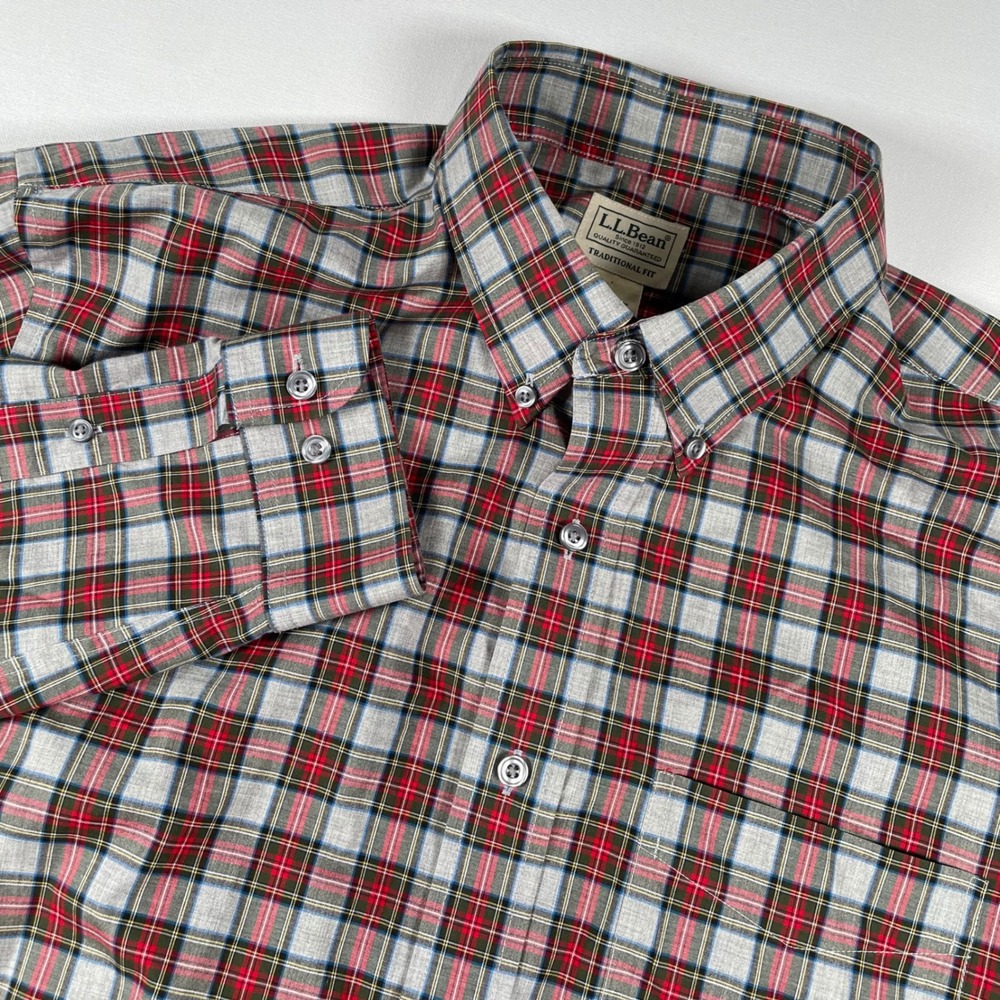 LL Bean‎ Plaid Shirt Traditional Fit Button Down Large Tall